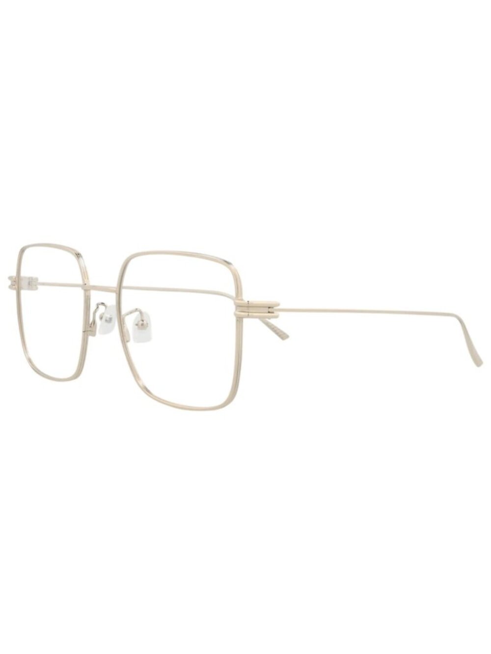 New Bottega Veneta Women's Eyeglasses Square Rectangle Metal Frame Gold Gold Ey